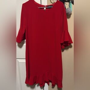 Lulu's Vibrant Red Ruffle Dress